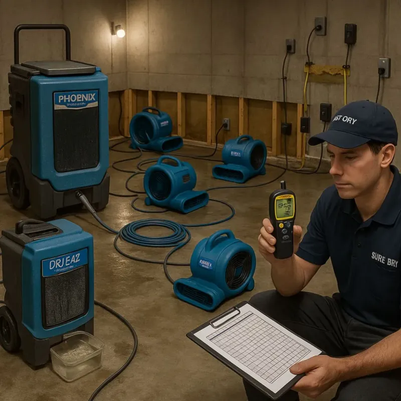 Structural Drying and Dehumidification process in Telford, PA